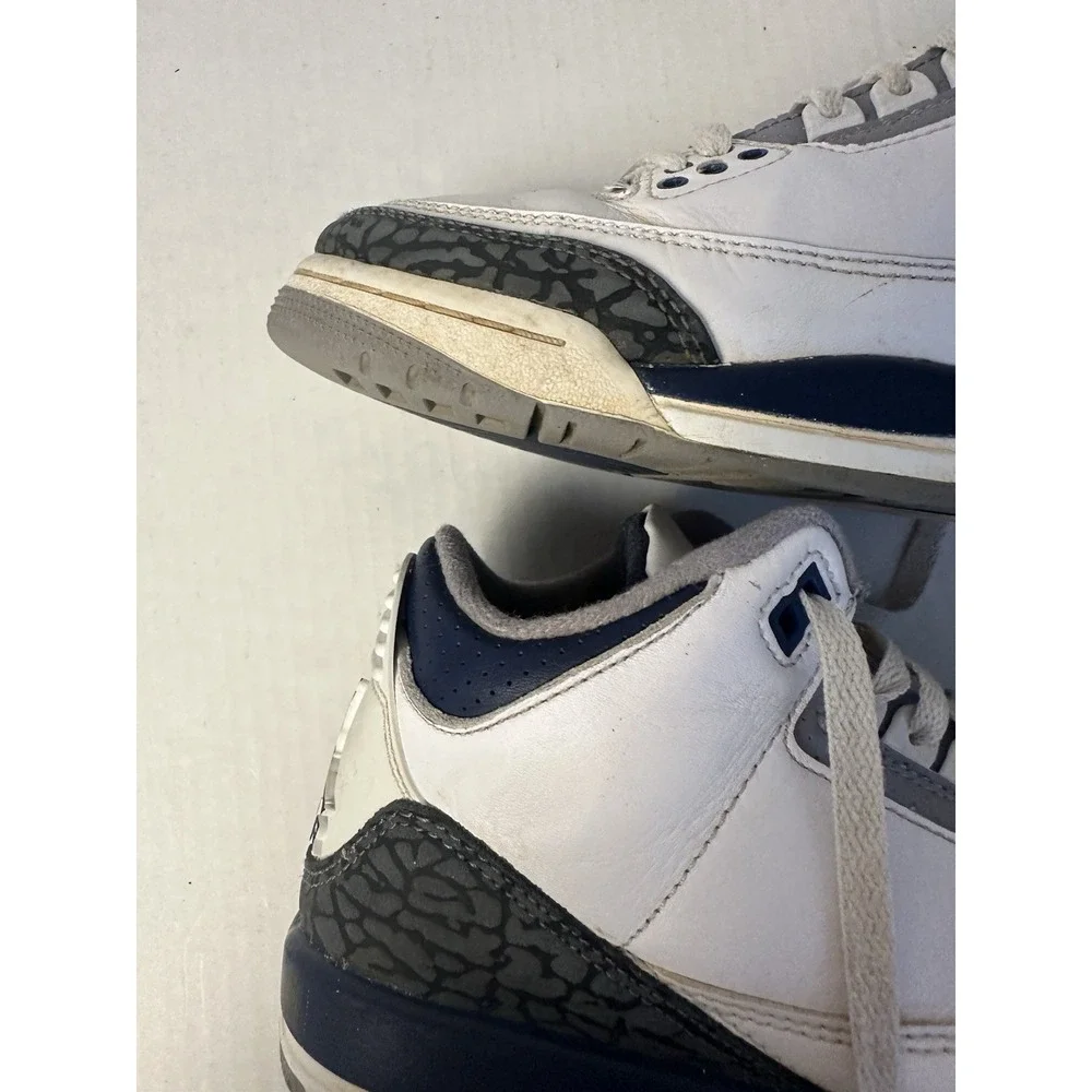 Nike Air Jordan 3 Retro GS Midnight Navy White Cement Size 4.5Y Sneakers Shoes